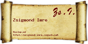 Zsigmond Imre névjegykártya